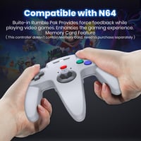 Bezdrôtový ovládač miadore N64 pre konzolu N64, Plug & Play, bezdrôtový gamepad - sivý 2
