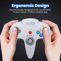 Bezdrôtový ovládač miadore N64 pre konzolu N64, Plug & Play, bezdrôtový gamepad - sivý 6