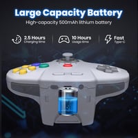 miadore Wireless N64 Kontroller 2,4 GHz USB vevővel PC Mac iOS Switch kompatibilis szürke 5
