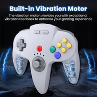 miadore Wireless N64 Kontroller 2,4 GHz USB vevővel PC Mac iOS Switch kompatibilis szürke 3