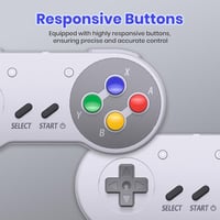 miadore Wireless SNES Kontroller 2.4GHz USB vevővel, Switch/PC/MAC/Raspberry Pi kompatibilis, 2 darab 5