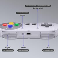 miadore Wireless SNES Kontroller 2.4GHz USB vevővel, Switch/PC/MAC/Raspberry Pi kompatibilis, 2 darab 2