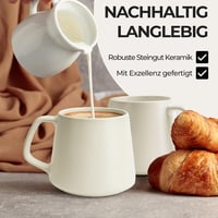 MIAMIO 4 részes kávéscsésze szett 420ml fehér kerámia cappuccino teához 7