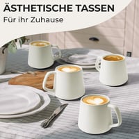 MIAMIO 4 részes kávéscsésze szett 420ml fehér kerámia cappuccino teához 3