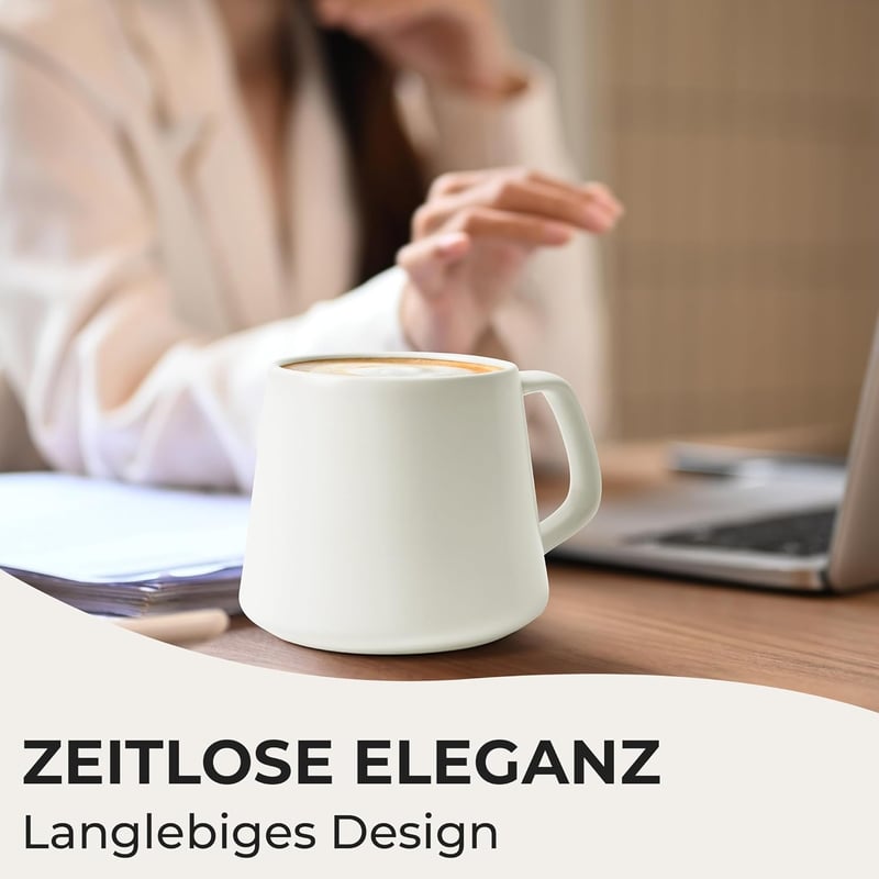 MIAMIO 4 részes kávéscsésze szett 420ml fehér kerámia cappuccino teához