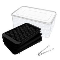 Miaowoof Kalup za led s poklopcem i spremnikom, 2,5 cm x 99 okruglih kockica leda, bez BPA, za koktele, kavu i čaj, štedi prostor, slaganje 1