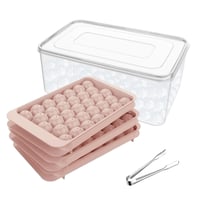 Miaowoof forma na ľadové kocky s vekom a nádobou, 99 guľatých kociek ľadu (2,5 cm), bez obsahu BPA, na koktaily, kávu a čaj, priestorovo úsporná, stohovateľná 1