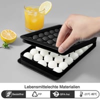 Miaowoof Kalup za led s poklopcem i spremnikom, 2,5 cm x 99 okruglih kockica leda, bez BPA, za koktele, kavu i čaj, štedi prostor, slaganje 2