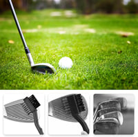 Miayical Golf Klub Kefe Karabinerrel, Dupla Oldalas Visszahúzható Tisztító Kefe - Black, L 6