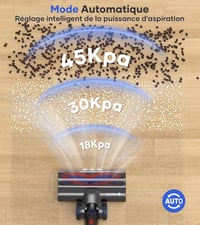 MIBODE Akkumulátoros Porszívó 550W 70 Perc Üzemidő Intelligens Kijelző Automatikus Mód Szőnyeg Kemény Padló Kék 3