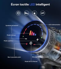 MIBODE Akkumulátoros Porszívó 550W 70 Perc Üzemidő Intelligens Kijelző Automatikus Mód Szőnyeg Kemény Padló Kék 5