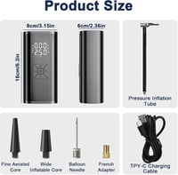 Micacorn 4500mAh hordozható elektromos légpumpa LCD kijelzővel autóhoz 7