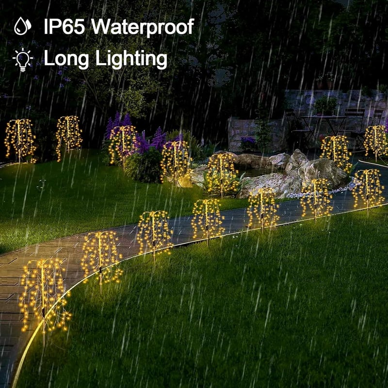 Micacorn Napelemes Fűzfavirág Lámpa 240 LED, 8 Mód, Vízálló Kerti Dekoráció