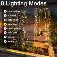 Micacorn Napelemes Fűzfavirág Lámpa 240 LED, 8 Mód, Vízálló Kerti Dekoráció 3