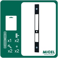 Broască dublă din aluminiu pentru uși europene Micel 92291 Cerradero, negru, 225 x 22 x 6,15 mm 3
