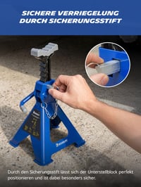 Set 2 capre pentru mașină Michelin, capacitate 2000 kg, înălțime reglabilă, cu mecanism cu cremalieră, structură din oțel 4