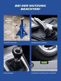 Set 2 capre pentru mașină Michelin, capacitate 2000 kg, înălțime reglabilă, cu mecanism cu cremalieră, structură din oțel 7