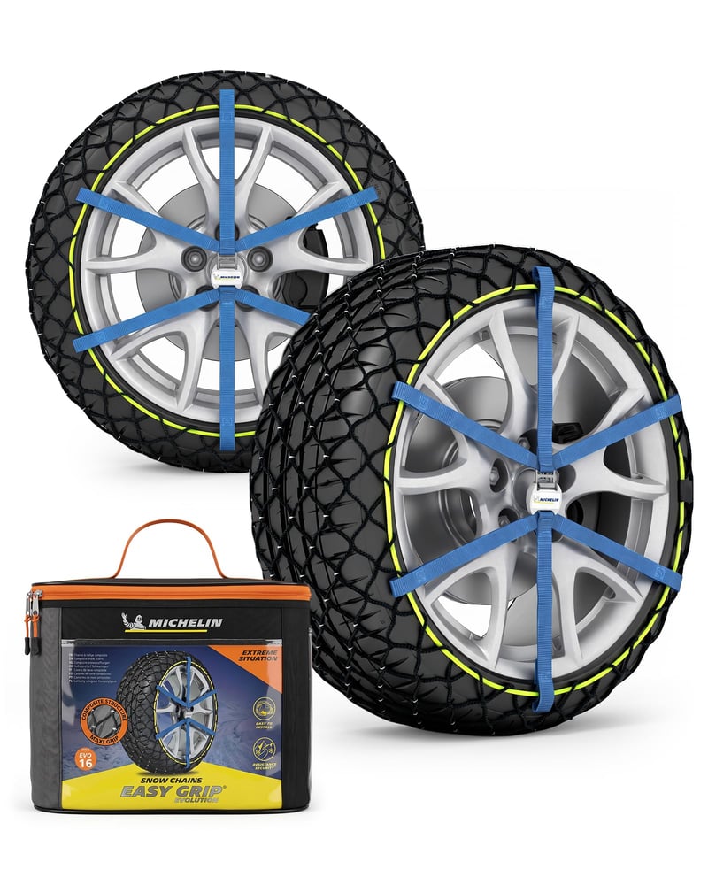 Lanțuri textile de zăpadă Michelin Easy Grip Evolution 7 – Set de 2 bucăți, lanțuri auto eficiente pentru iarnă