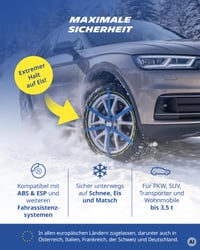 Lanțuri textile de zăpadă Michelin Easy Grip Evolution 7 – Set de 2 bucăți, lanțuri auto eficiente pentru iarnă 8