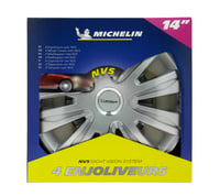 Sada 4 kusov puklíc Michelin NVS 42 Chrome, 14 palcov, vzhľad hliníkových diskov 3