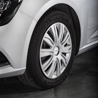 Sada 4 kusov puklíc Michelin NVS 42 Chrome, 14 palcov, vzhľad hliníkových diskov 6