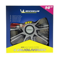 Sada 4 kusov puklíc Michelin NVS 49, 14 palcov, chrómové s dizajnom hliníkových diskov 6