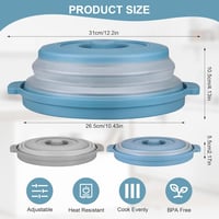 MICHIHOMIE 2db Összecsukható Mikrohullámú Sütő Fedő 26,8cm BPA Mentes 2