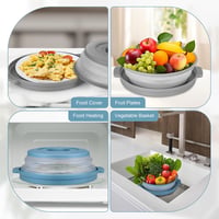 MICHIHOMIE 2db Összecsukható Mikrohullámú Sütő Fedő 26,8cm BPA Mentes 5