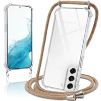 Puzdro Micnkifo na Samsung Galaxy S22 s popruhom na krk, žltý priehľadný silikónový kryt z TPU odolný voči nárazom a poškriabaniu s nastaviteľnou šnúrkou na krk 1