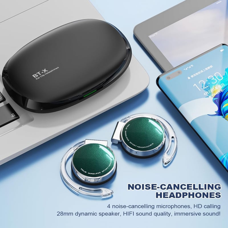 Micool Bluetooth 5.3 Nyitott Fülhallgató Sporthoz, 4 Mikrofon, Kényelmes Fülhorgos Vezeték Nélküli Headset