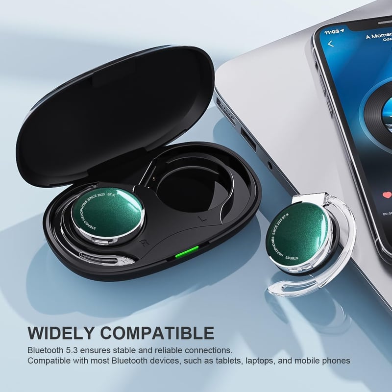 Micool Bluetooth 5.3 Nyitott Fülhallgató Sporthoz, 4 Mikrofon, Kényelmes Fülhorgos Vezeték Nélküli Headset