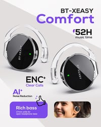 Micool Bluetooth 5.4 Nyitott Fülhallgató Zajszűrés, Vízálló Sport Headset 4 Mikrofonnal 5