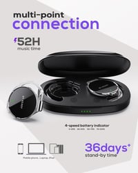Micool Bluetooth 5.4 Nyitott Fülhallgató Zajszűrés, Vízálló Sport Headset 4 Mikrofonnal 3