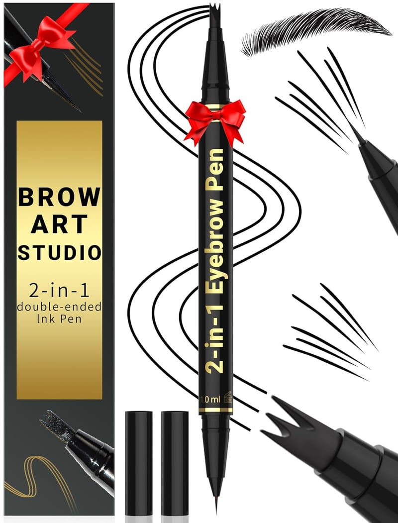 Microblading Szemöldök Ceruza 2in1 Fekete - Precíz Mikro Villás Applikátor