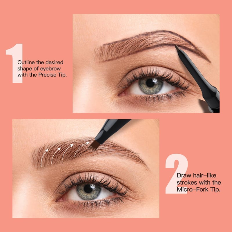 Microblading Szemöldök Ceruza 2in1 Villás Spicces Természetes Szépségápolás