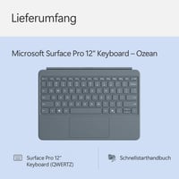 Klávesnica pre Microsoft Surface Pro 12" – oceánovo modrá (Ocean) – QWERTZ – kompatibilná s 12-palcovými modelmi Surface Pro 5