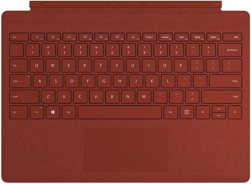 Microsoft Type Cover billentyűzet Surface Pro 3/4/5/6/7/7+ - LED háttérvilágítás, üveg touchpad, francia AZERTY, piros