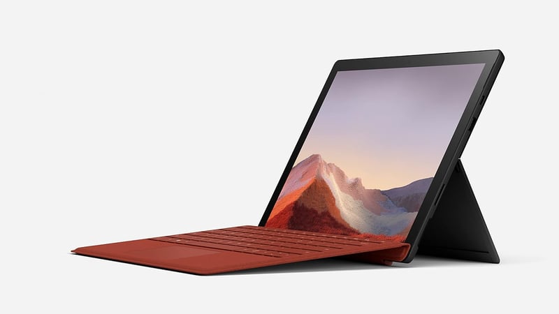 Microsoft Type Cover billentyűzet Surface Pro 3/4/5/6/7/7+ - LED háttérvilágítás, üveg touchpad, francia AZERTY, piros