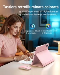 MicroTunk iPad Air 13" (M4 2026/M3 2025/M2 2024) a iPad Pro 12,9" (3.–6. gen.) Bluetooth puzdro s klávesnicou, podsvietením, talianskym rozložením QWERTY a myšou 6