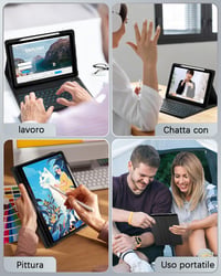 MicroTunk Bluetooth puzdro s klávesnicou a podsvietením, talianskym QWERTY rozložením a myšou pre iPad Air 13" (M4 2026/M3 2025/M2 2024) a iPad Pro 12,9" (3.-6. gen.) 9