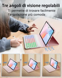 MicroTunk iPad Air 13" (M4 2026/M3 2025/M2 2024) a iPad Pro 12,9" (3.–6. gen.) Bluetooth puzdro s klávesnicou, podsvietením, talianskym rozložením QWERTY a myšou 5