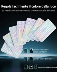 MicroTunk iPad Air 13" (M4 2026/M3 2025/M2 2024) a iPad Pro 12,9" (3.–6. gen.) Bluetooth puzdro s klávesnicou, podsvietením, talianskym rozložením QWERTY a myšou 3