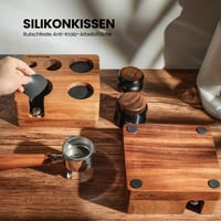 Stație de tamper MICXNIC 58 mm din lemn de nuc, stație de tasare pentru espresso reglabilă pe înălțime, accesoriu pentru espressor pentru bariști 5