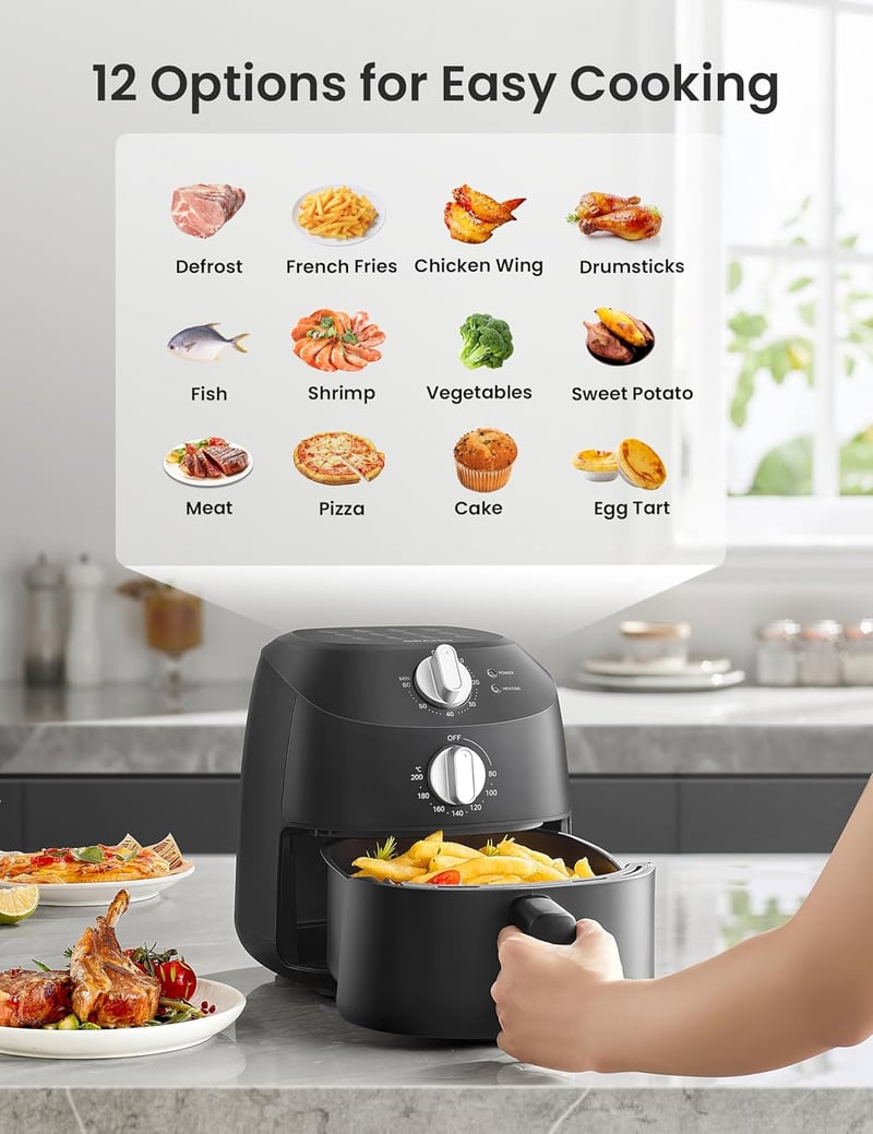 Midea 2L olajmentes forró levegős fritőz 1150W automata kikapcsolással