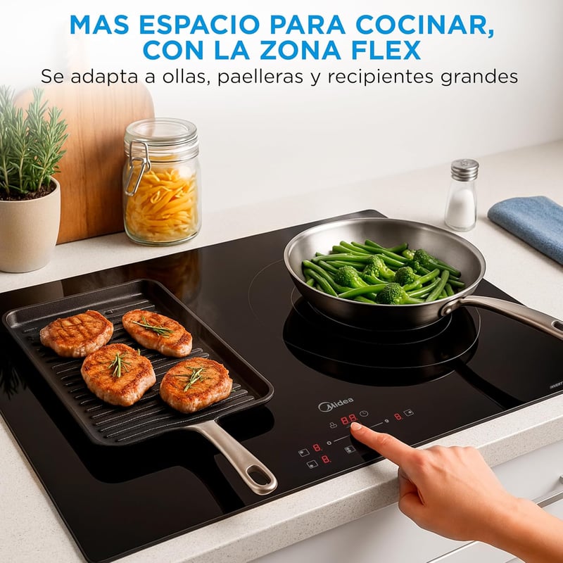 MIDEA 3 égős indukciós főzőlap 7400W Flex Zone érintésvezérléssel