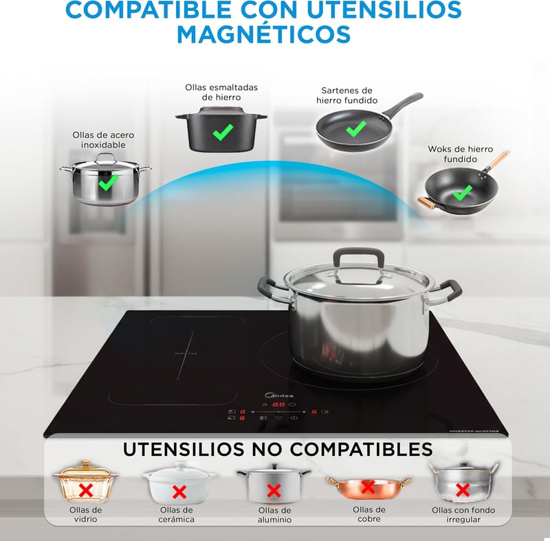MIDEA 3 égős indukciós főzőlap 7400W Flex Zone érintésvezérléssel