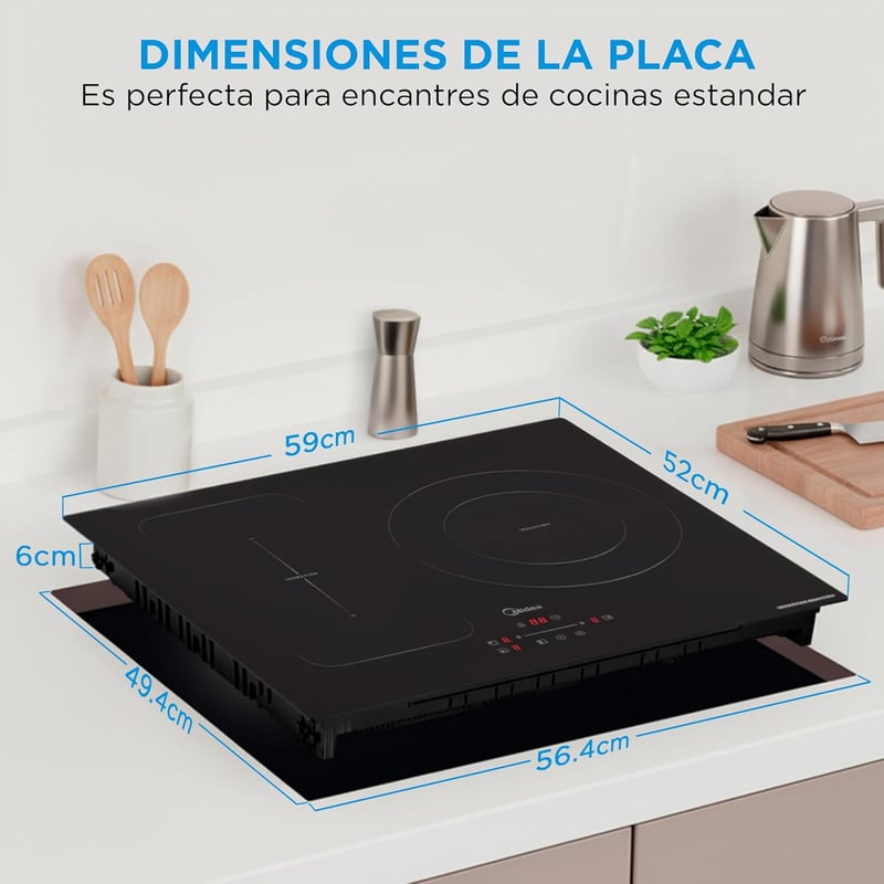 MIDEA 3 égős indukciós főzőlap 7400W Flex Zone érintésvezérléssel