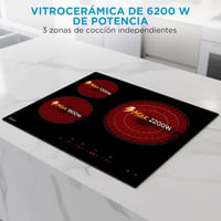 Midea 3 égős indukciós üveg főzőlap 6200W érintésvezérlés időzítő gyermekzár 4