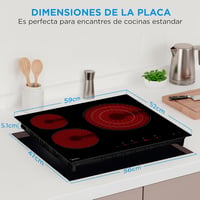Midea 3 égős indukciós üveg főzőlap 6200W érintésvezérlés időzítő gyermekzár 3