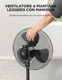 Ventilator cu picior Midea FS40-25MSE(BL), 40 cm, motor din cupru, 3 trepte de viteză, oscilație 90°, înălțime reglabilă 96-125 cm, debit de aer 40 m³/min 12